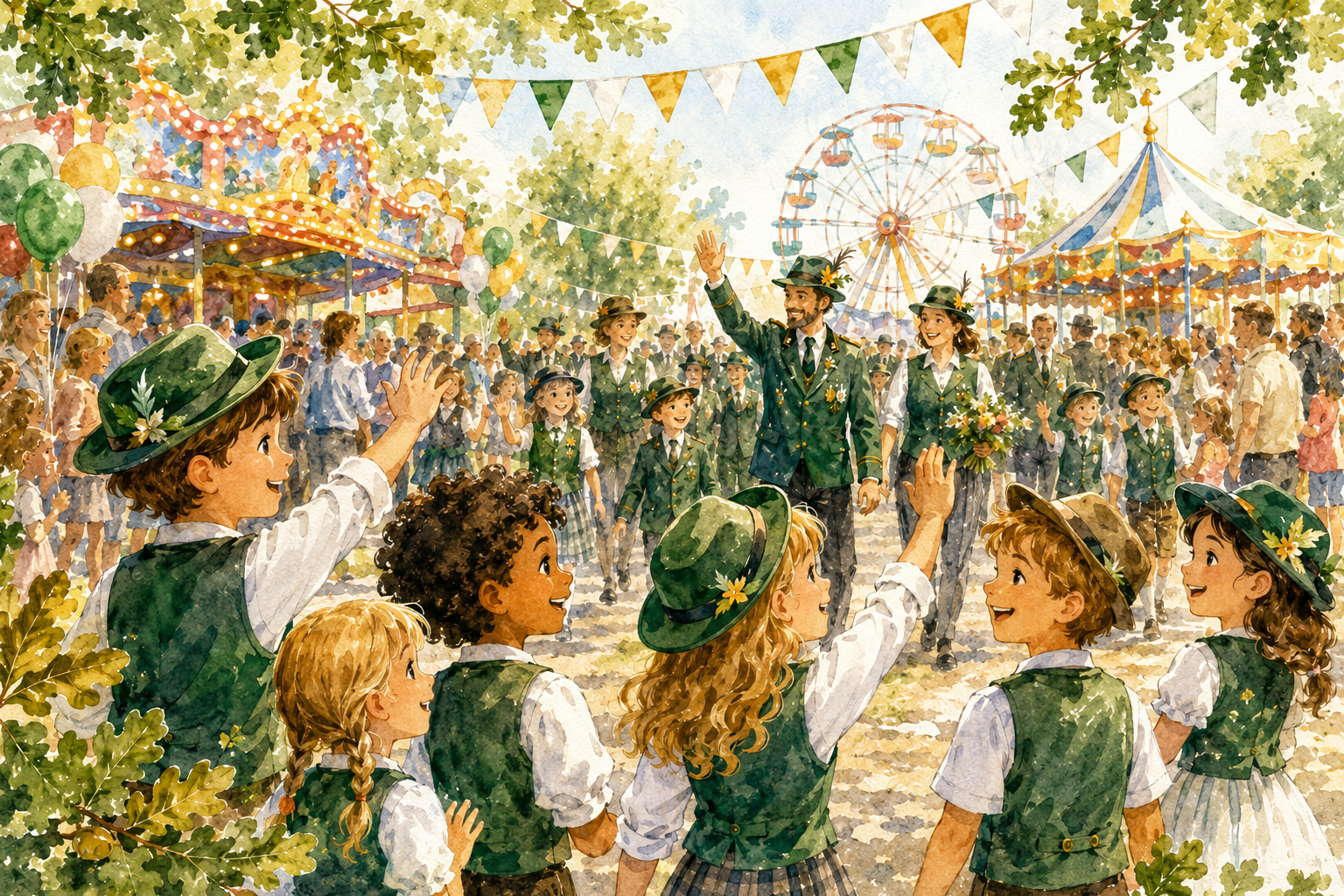 Kinder erleben gemeinsam Kirmes und Schützenfest in Vanikum