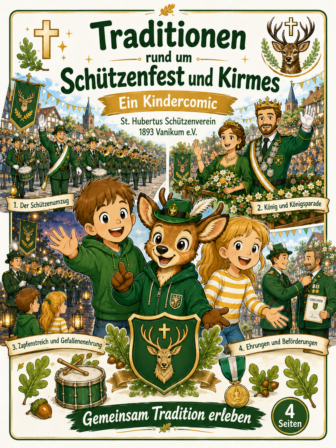 Titelbild des Kindercomics Traditionen rund um Schützenfest und Kirmes
